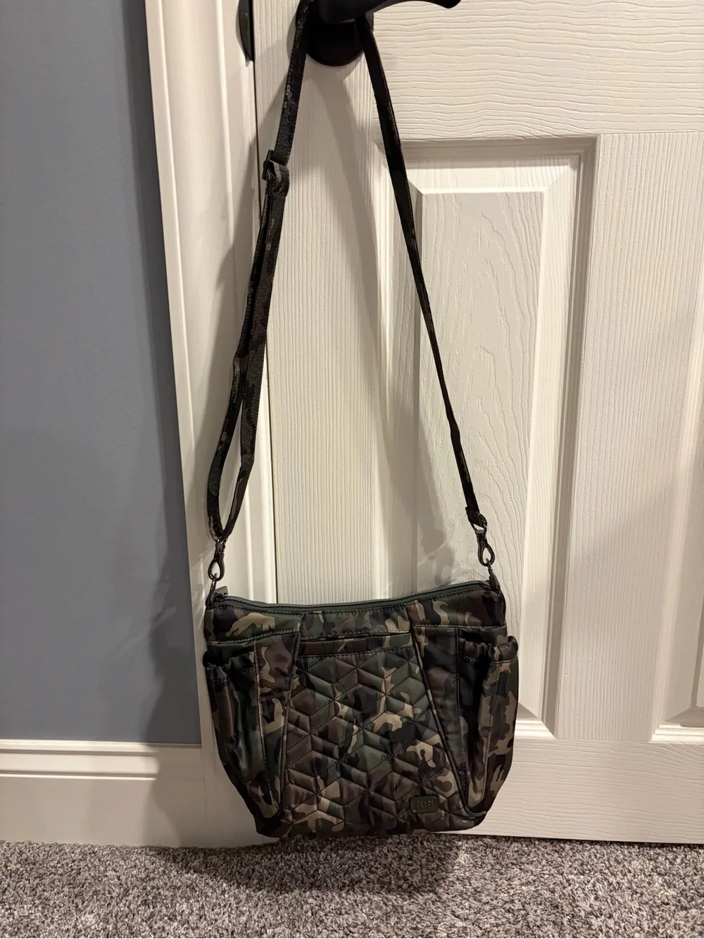 Lug Mini Shuffle- Green Camo Quilted Crossbody Bag - Lug